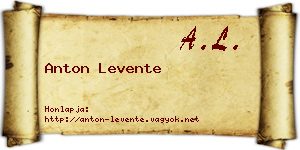 Anton Levente névjegykártya